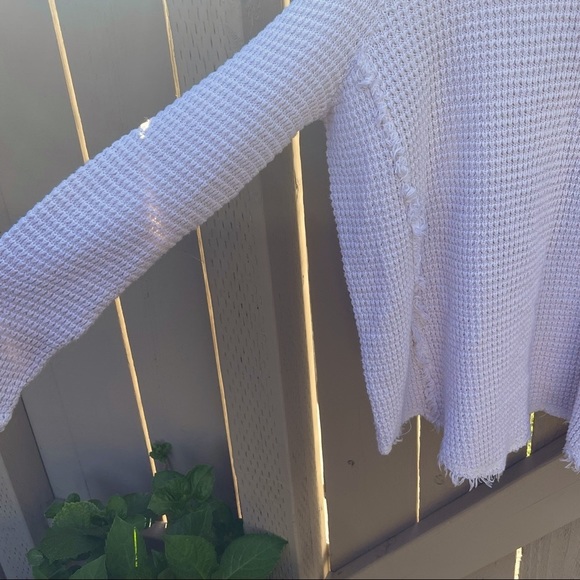 Free People Sunrise Cold Shoulder Knit Cream Sweater Top NWOT - Picture 7 of 11